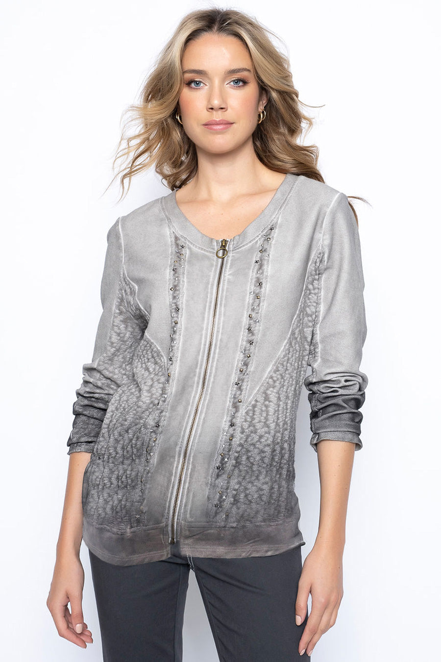 Embellished ZipFront Ombre Jacket Shop Now Picadilly Canada