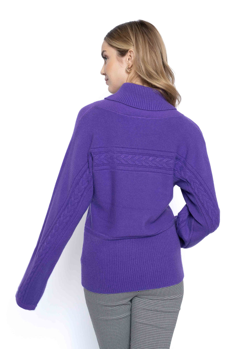 Cable Knit Sweater Top Back View