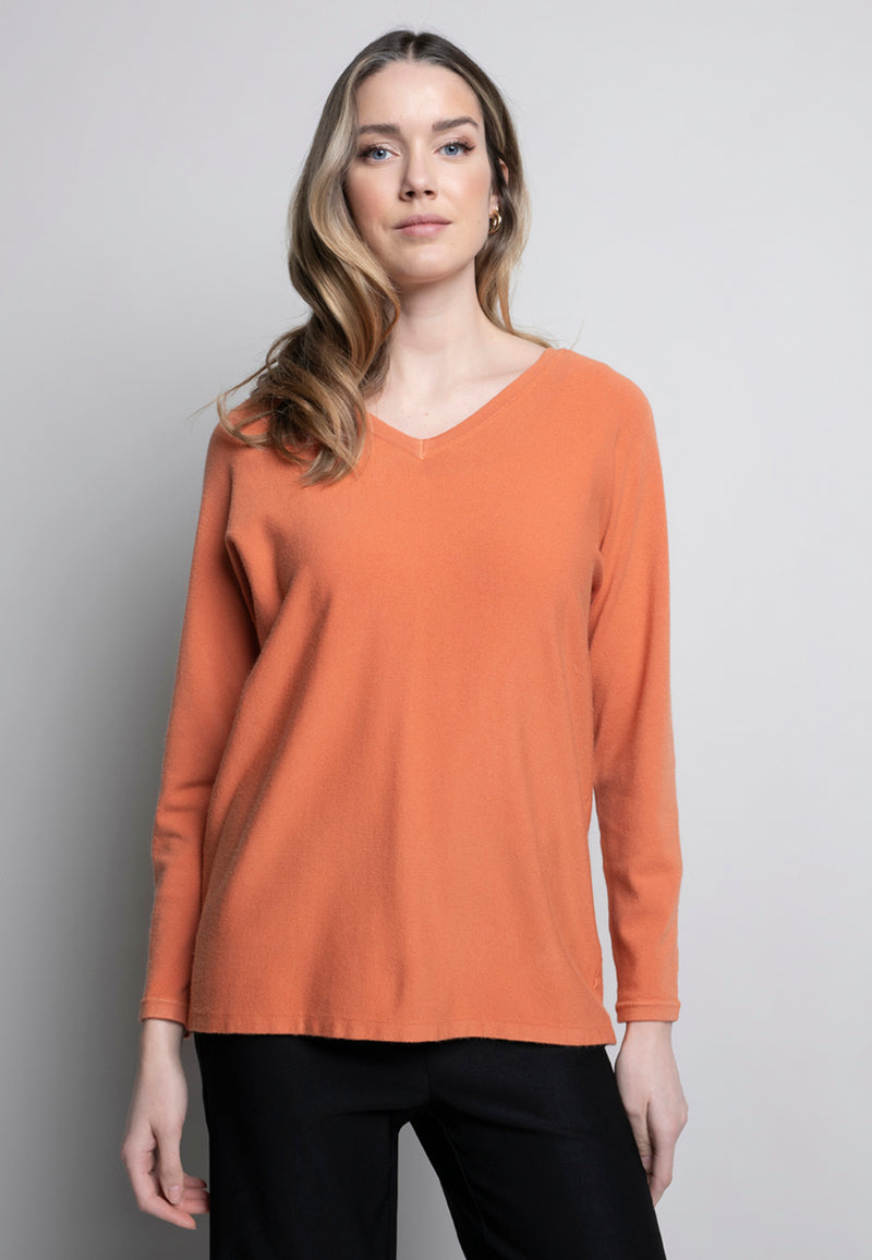 V-Neck Top With Button Trim Front View