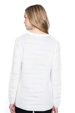 Pintuck Sweater Top Back View Off-White