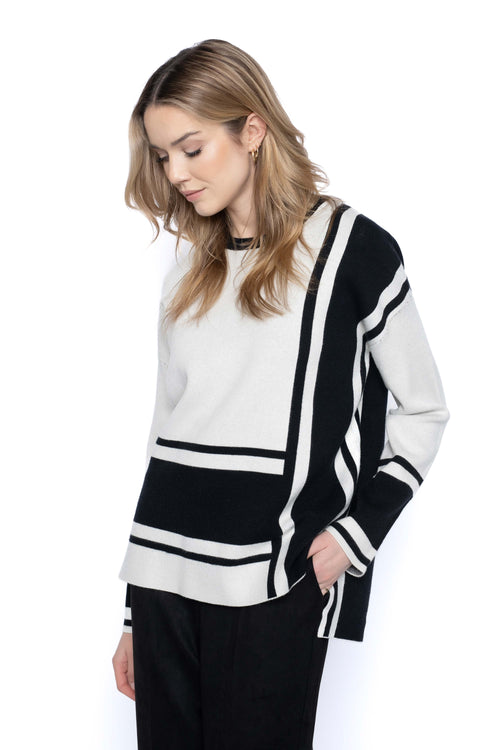 Two-Tone Sweater Top Side View