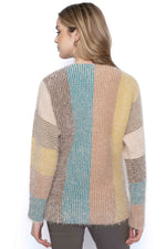 Multicolor Stripe Sweater Top Back View