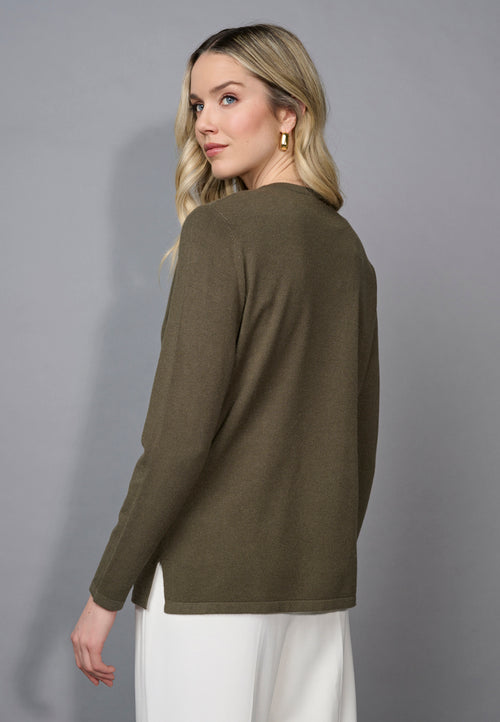 Crew Neck Top With Pockets Back View