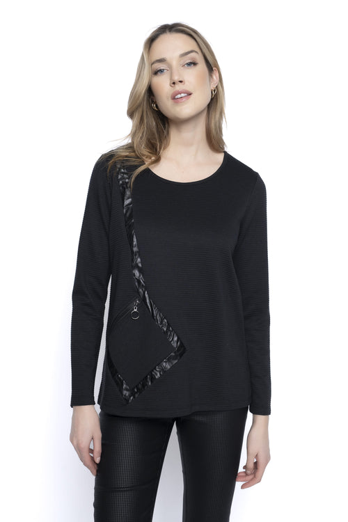 Long Sleeve One-Pocket Top Front View