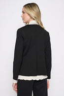 Ponte Knit Zip-Front Jacket Back View