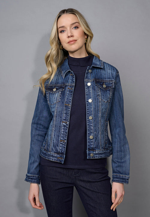 Embellished Denim Jacket Front View