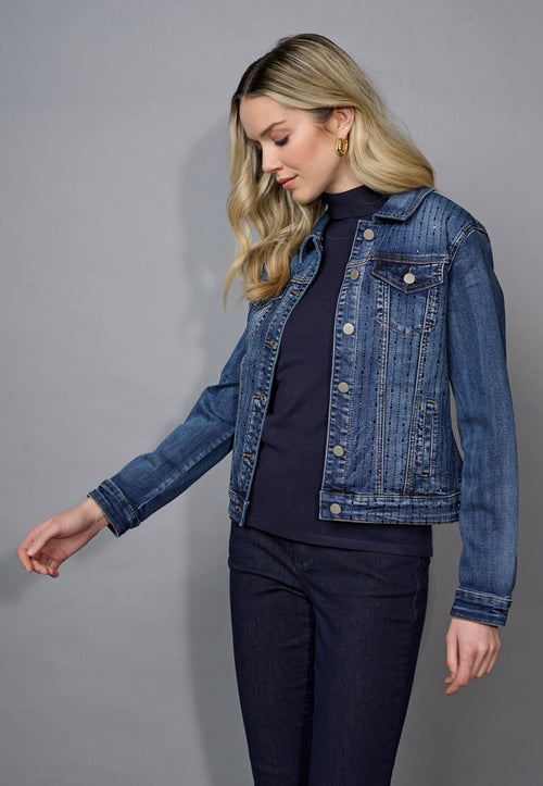 Embellished Denim Jacket Front View