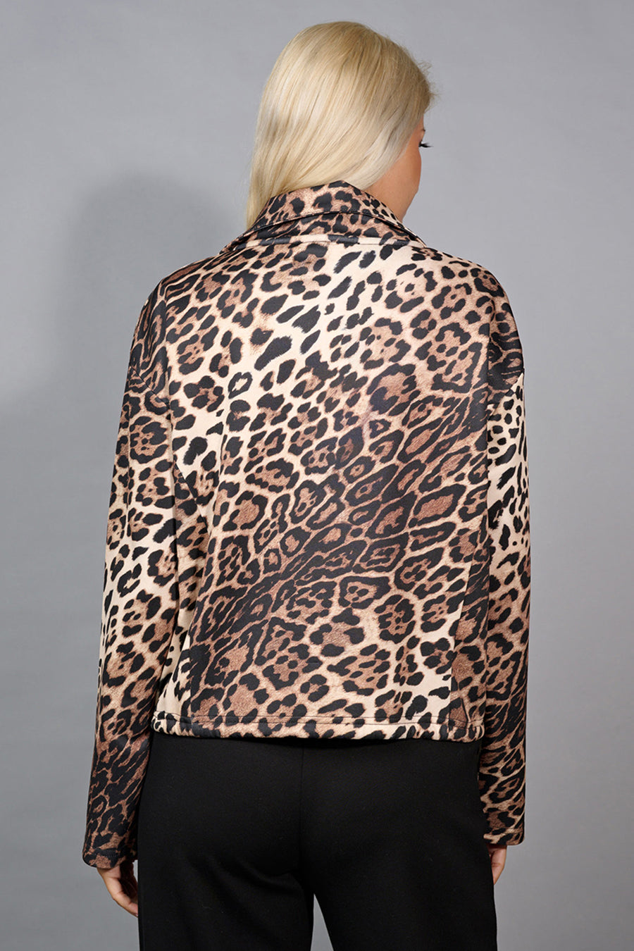 Animal Print Half-Zip Top