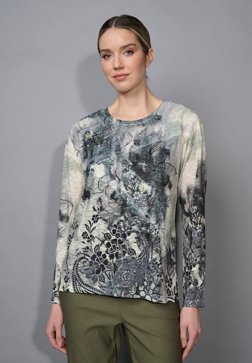 Crew Neck Custom-Printed Top Front View