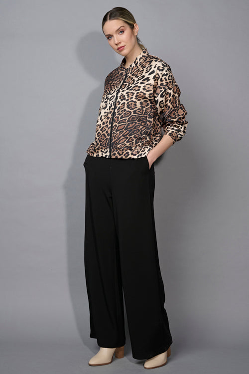 Animal Print Zip-Front Jacket