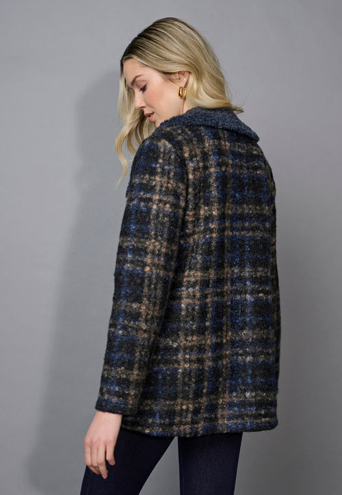 Button-Front Checker Jacket Back View