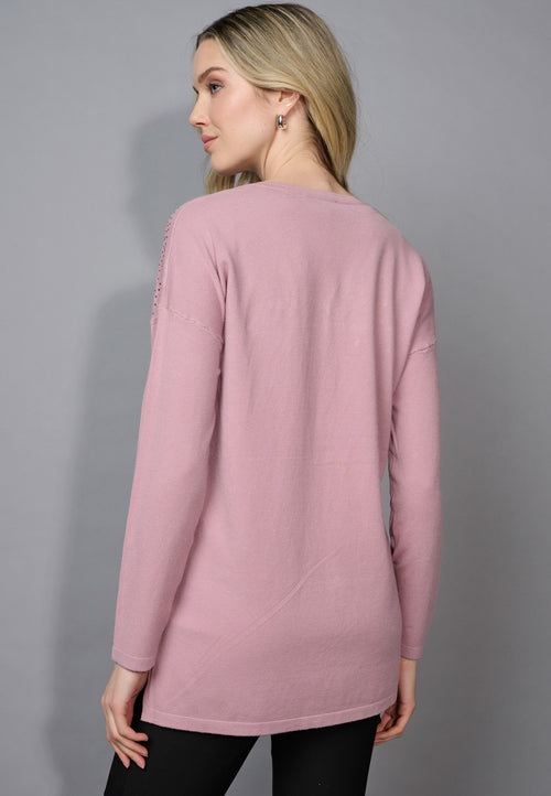 Embellished V-Neck Top Back View