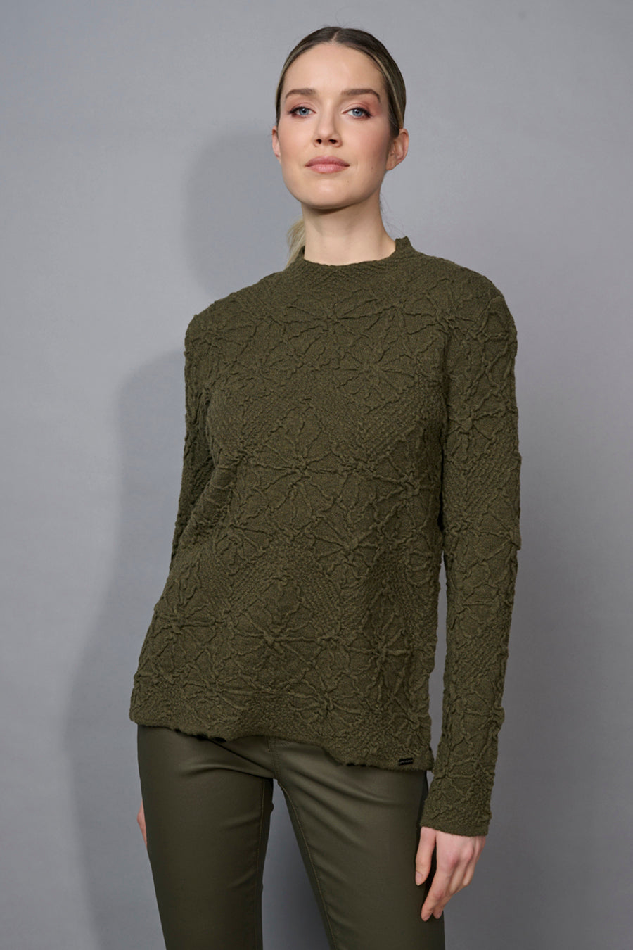 Funnel Neck Textured Top