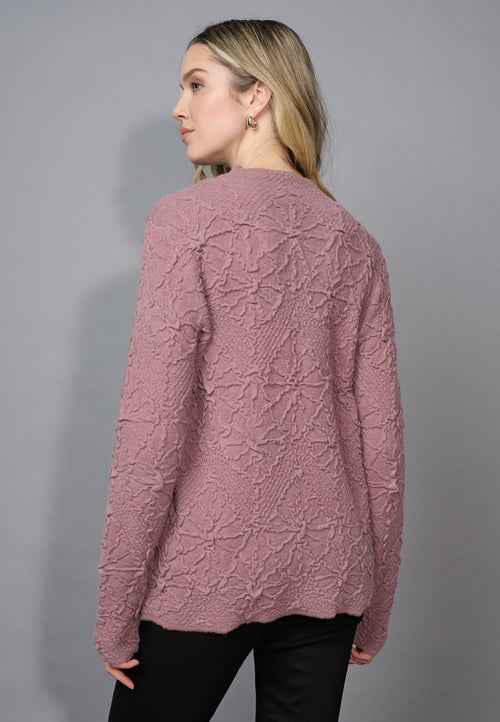 Funnel Neck Textured Top Back View
