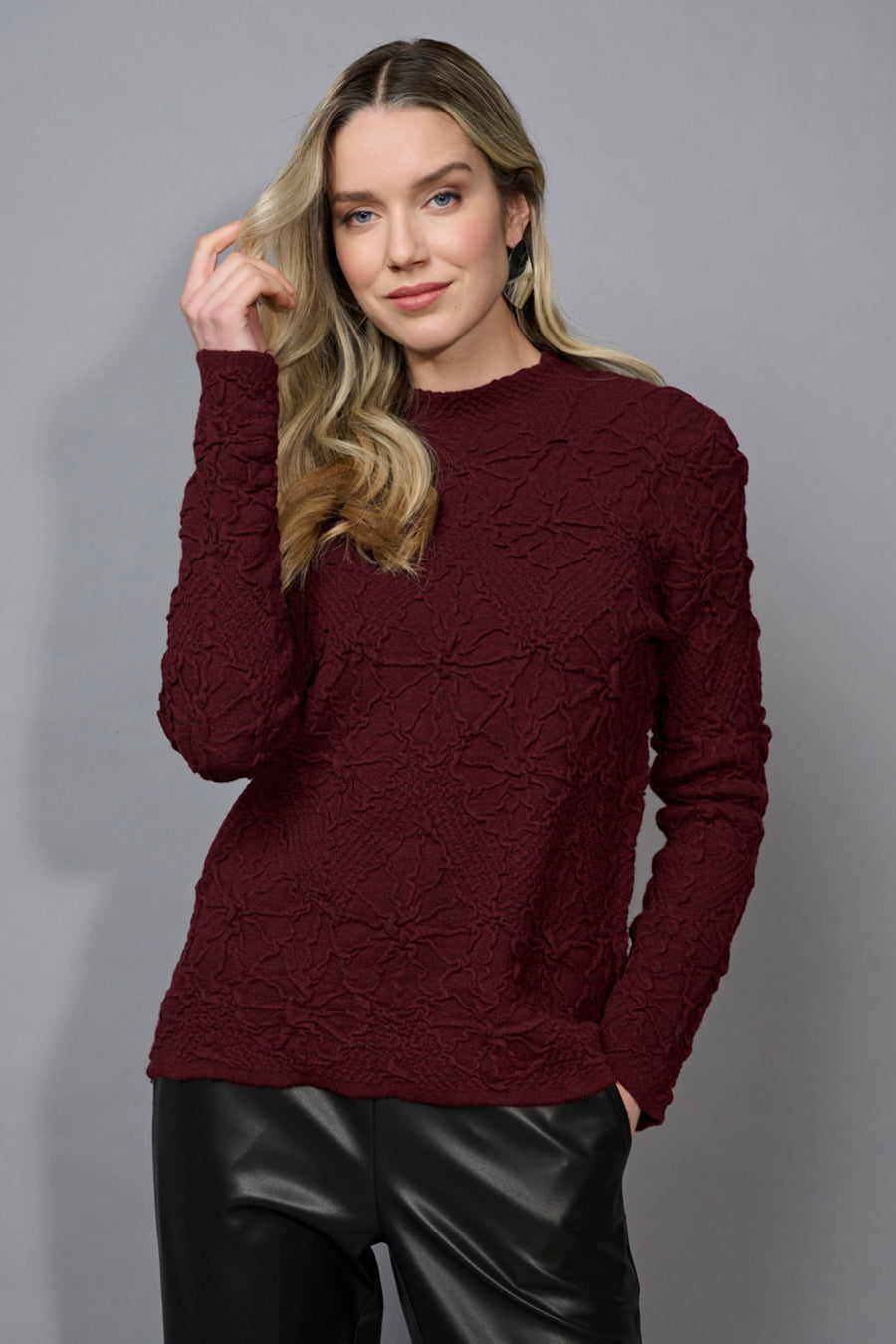 Funnel Neck Textured Top