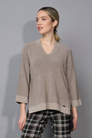 V-Neck Metallic Top