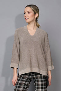 V-Neck Metallic Top