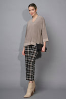 V-Neck Metallic Top