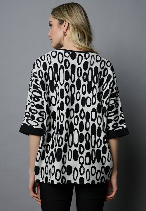 Zip-Trim Dolman Sleeve Top Back View