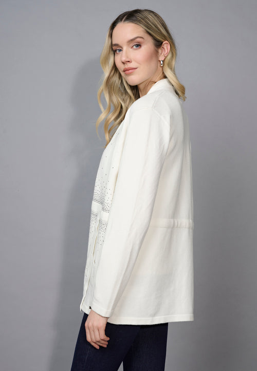 Rhinestone Drawstring Waist Jacket Back View