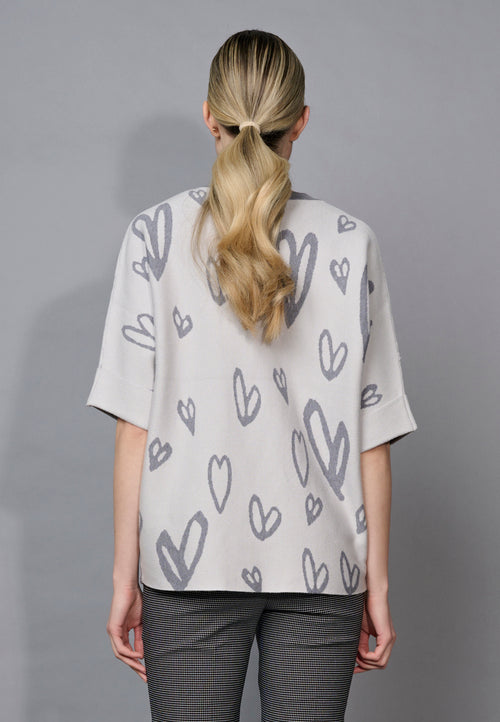 Stone-Embellished Heart Top Back View