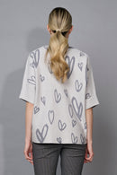 Stone-Embellished Heart Top