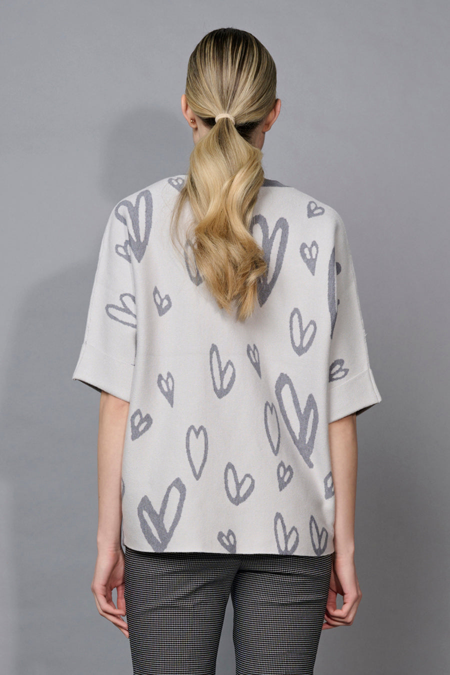 Stone-Embellished Heart Top