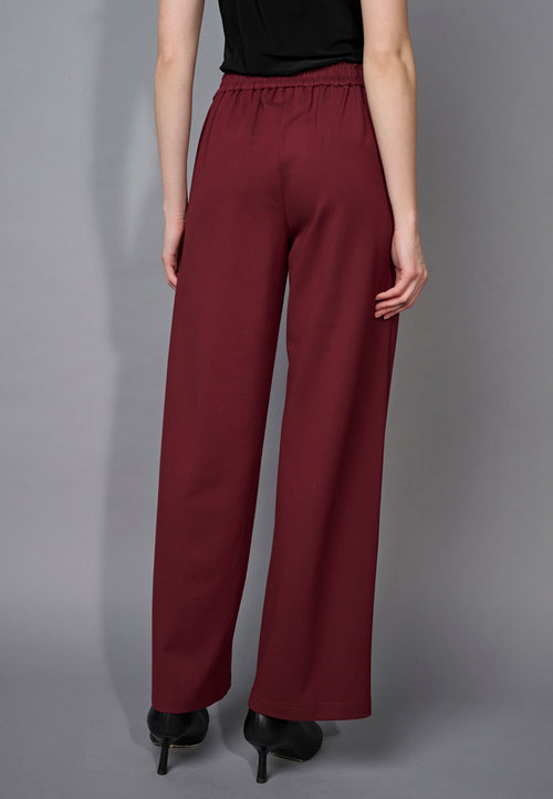 Zip-Trim Wide-Leg Full-Length Pants Back View