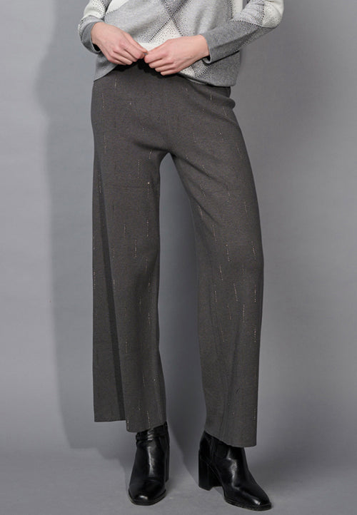 Embellished Wide-Leg Pants Front View
