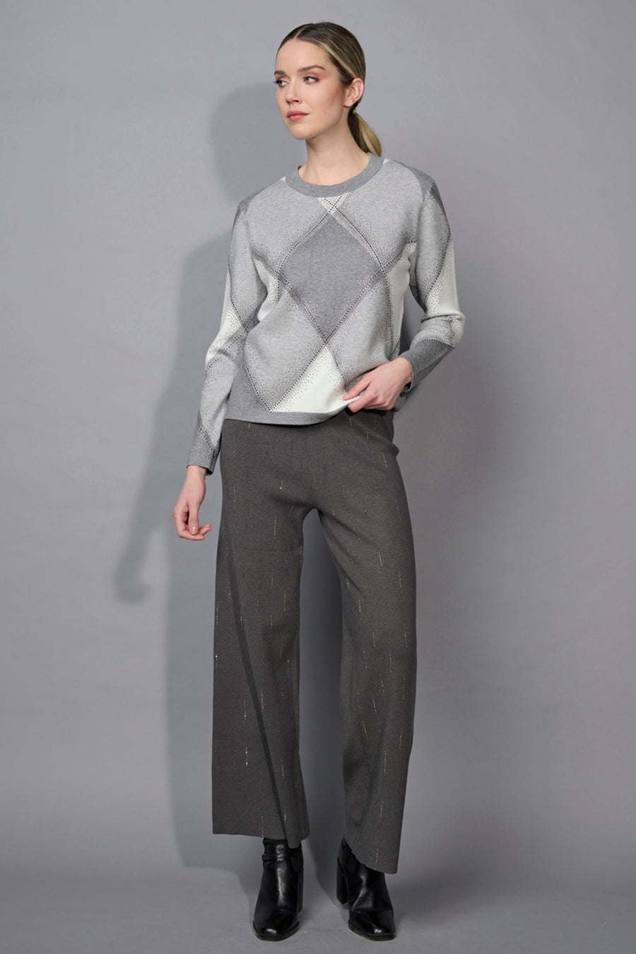 Embellished Wide-Leg Pants