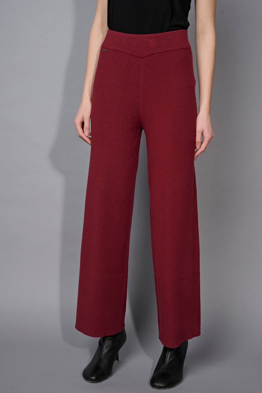 Wide-Leg Full-Length Knit Pants
