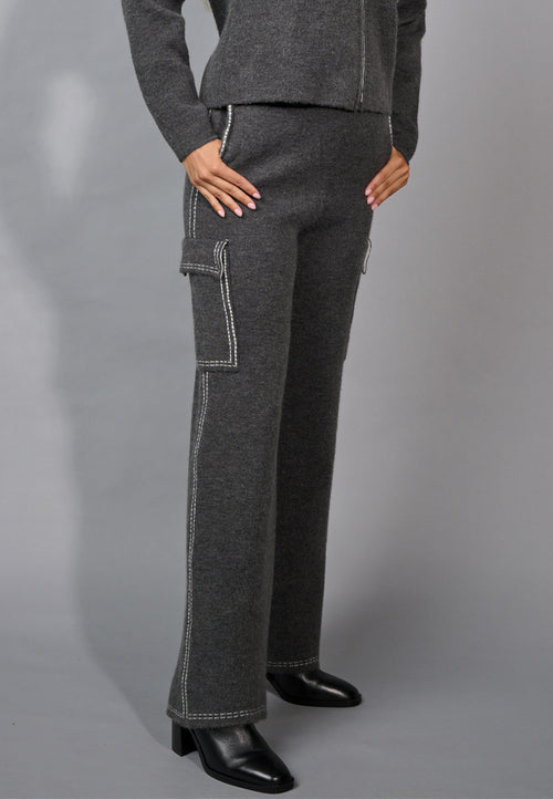 Cargo Knit Pants Side View