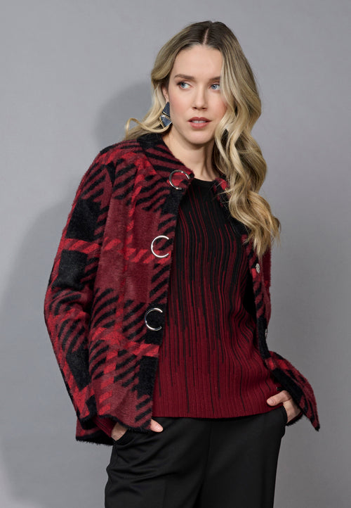 Short Plaid Jacket Front View