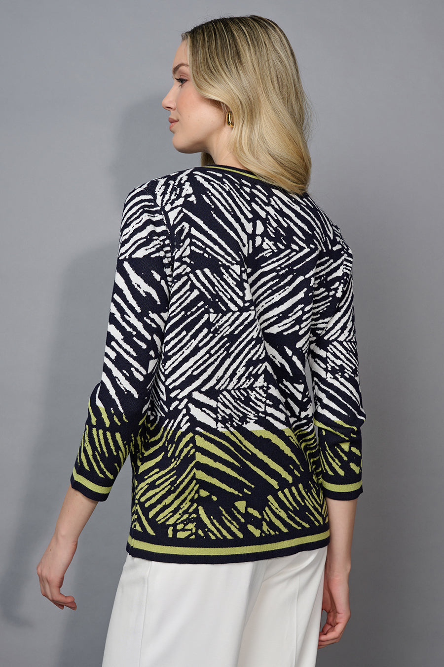 3/4 Sleeve Abstract Printed Top