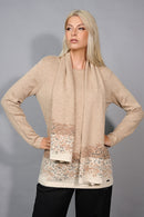 Border Printed Top With Scarf