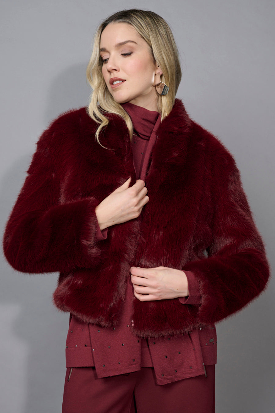 Zip-Front Faux Fur Jacket