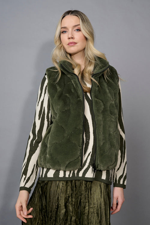 Faux Fur Zip-Front Vest