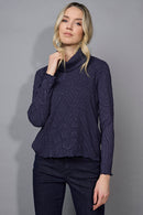 Draped Neck Pleated Top
