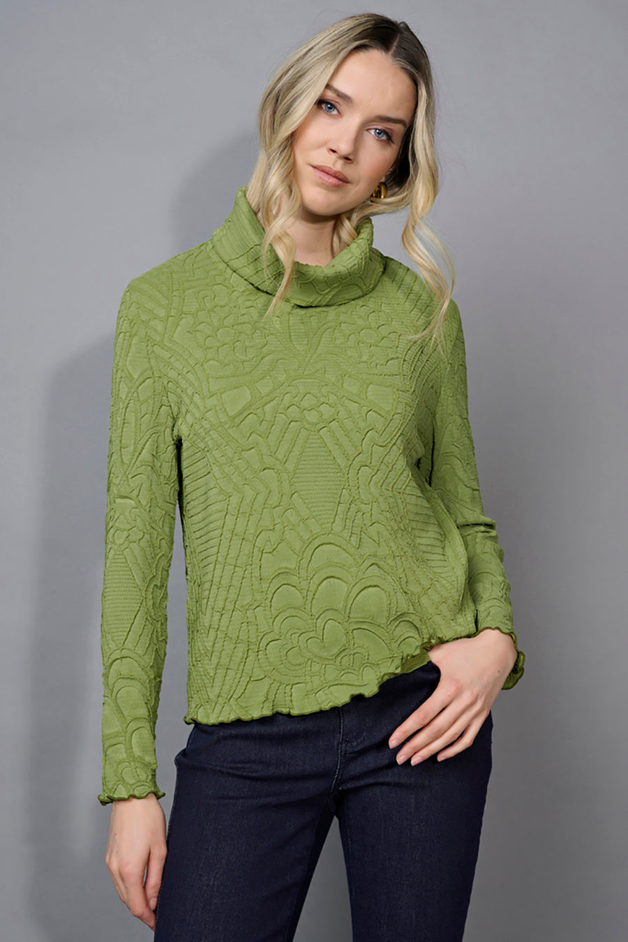 Draped Neck Pleated Top