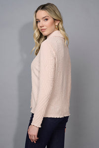 Draped Neck Pleated Top