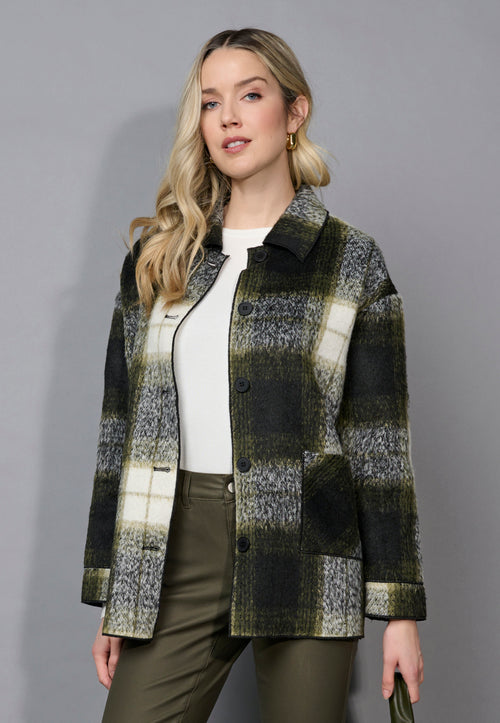 Button-Front Jacket With Pockets Front View