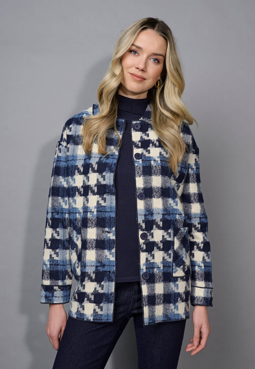 Houndstooth Button-Front Jacket Front View