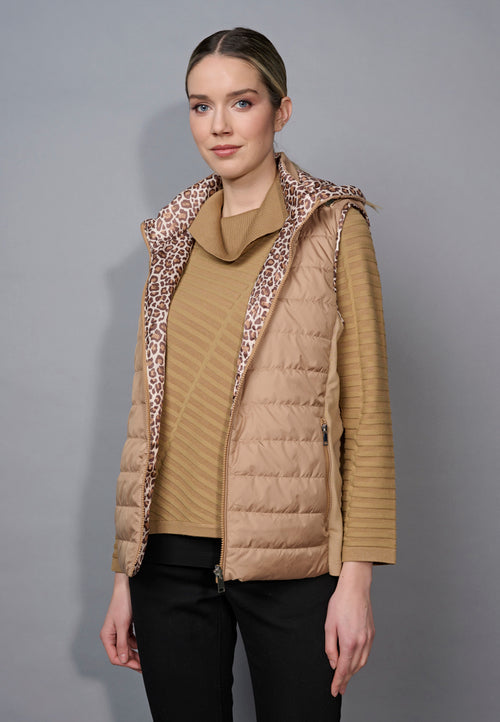 Animal Print Reversible Vest Front View