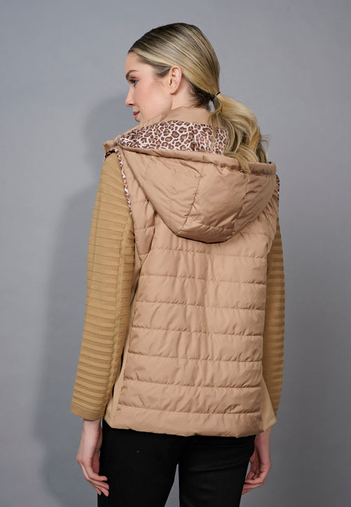 Animal Print Reversible Vest Back View