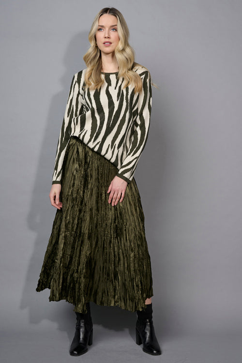 Crinkled Long Skirt