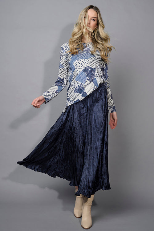 Crinkled Long Skirt