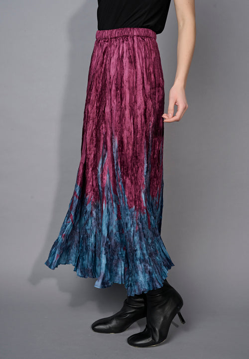 Printed Crinkled Long Skirt Side View