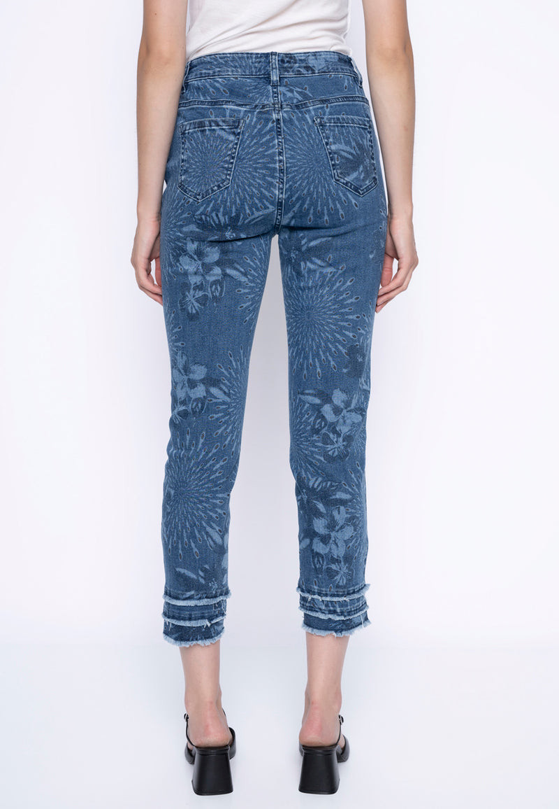 Frayed Hem Cropped Jeans Back View