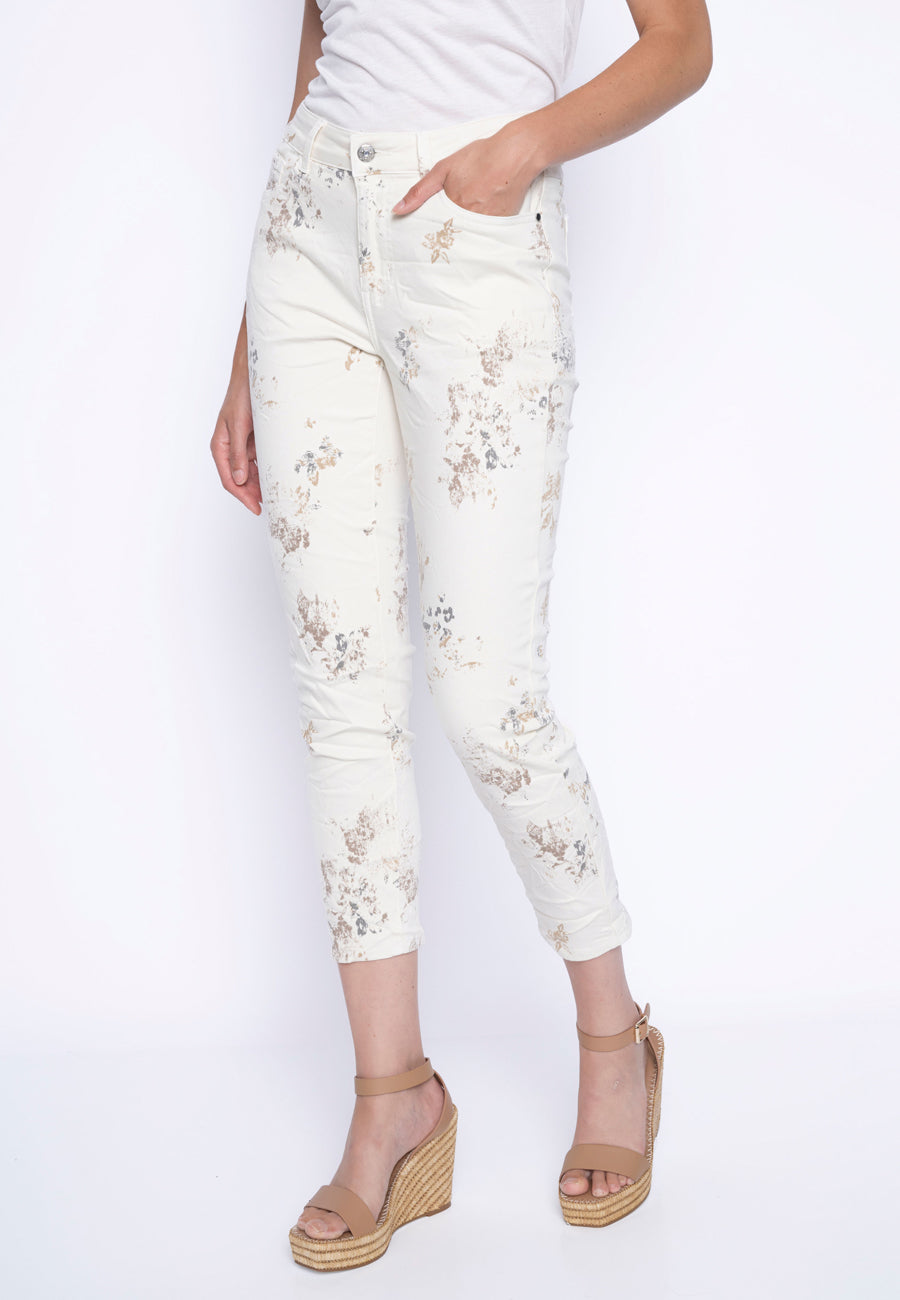Printed Denim Ankle Length Jeans