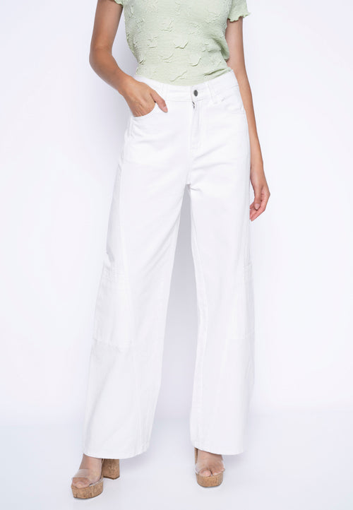 Wide-Leg Regular Length Denim Jeans Front View